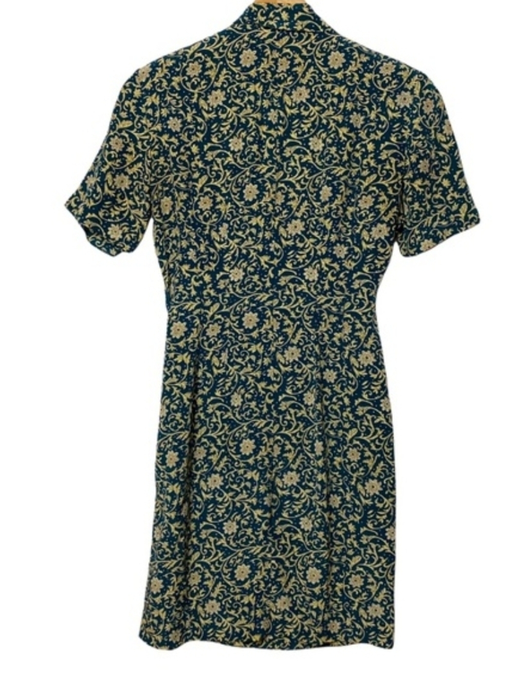 Adrianna Papell Teal and Cream Floral Wrap-Style Mini Dress - Picture 3 of 6